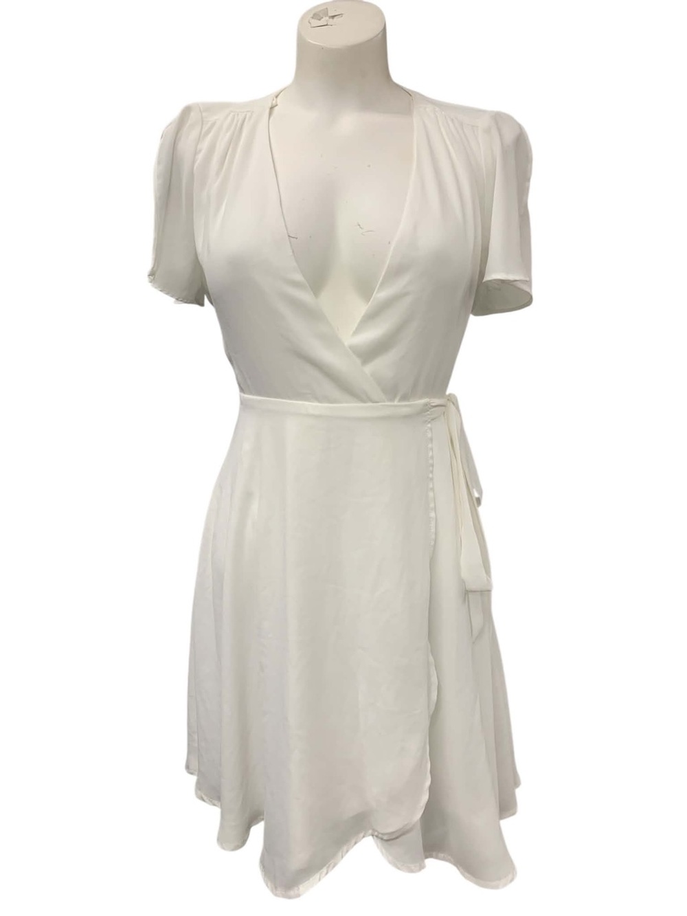 Lulu's White Short Sleeve Wrap Dress Size XS